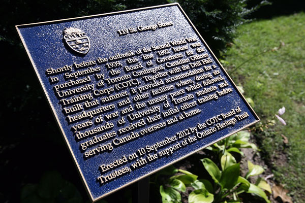 Canadian Officers Training Corps Plaque